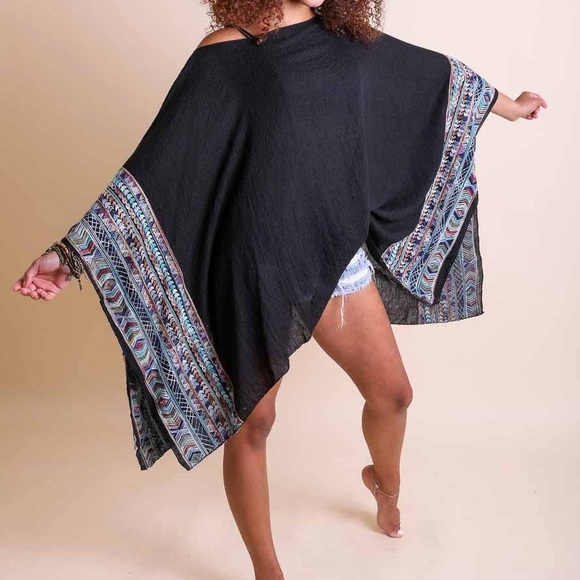Accessories - RESORT Tribal Kimono Spring Summer Fall color wrap Cover-up shawl Top New